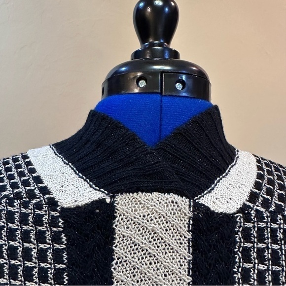 Soft Surroundings black and tan open front cardigan - Picture 3 of 7